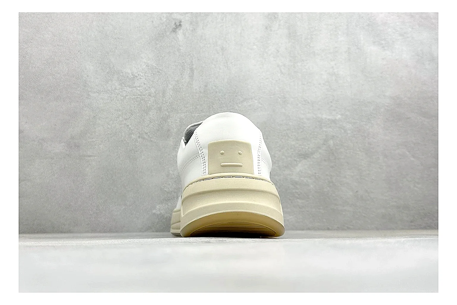Acne Studios white velcro low-top QC inspection image