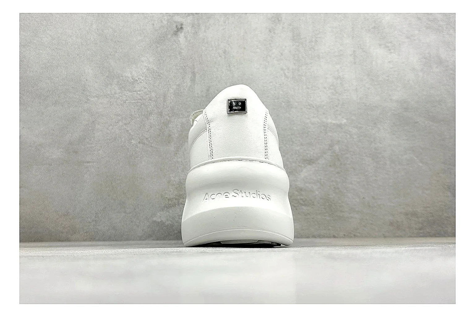 Acne Studios Velcro White Mid-Top QC reference image showing white leather panels, broad hook-and-loop straps, padded mid-top collar, and a clean rubber sole