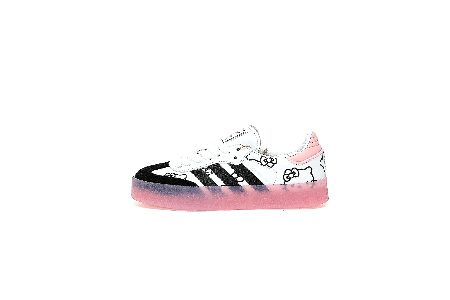 Kako QC Lab inspection photos for Adidas Black White Pink Samba Style Sneaker