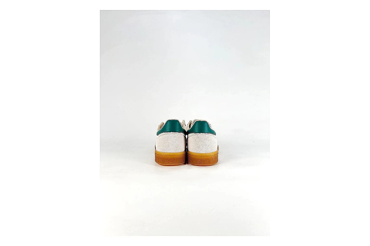 Adidas Originals Handball Spezial White Green Sneakers QC photo reference showing white green handball sneakers with suede-leather texture, side-profile shape, upper panel lines, and outsole detail