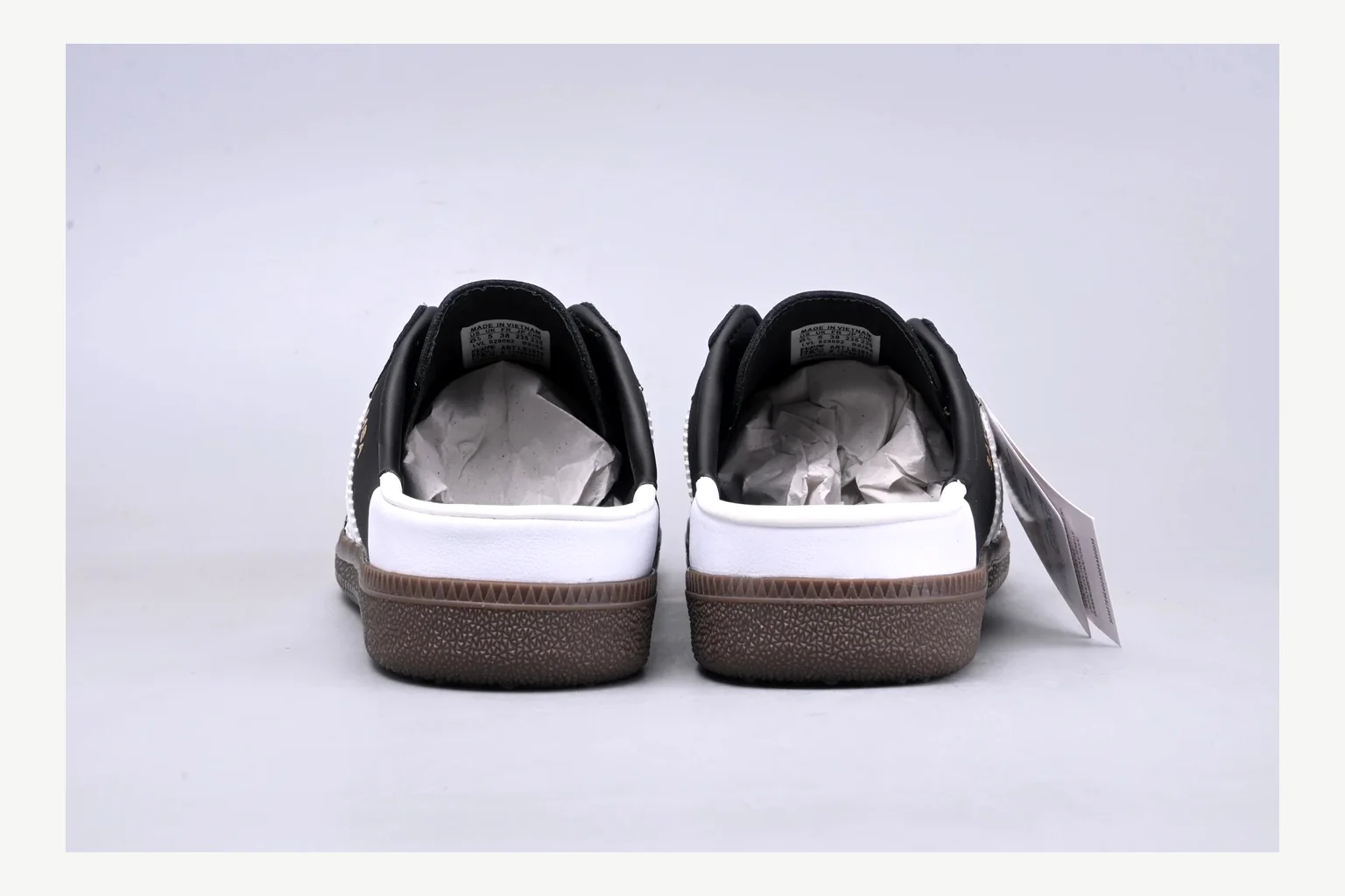 Adidas Originals Samba Black White QC photo showing white black low-top sneaker with mixed-material upper and low-profile shape