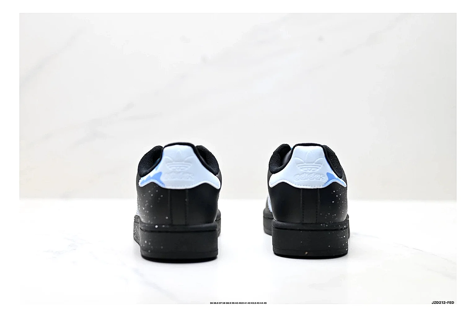 Adidas Originals Samba Black Blue Sneakers QC photo reference showing black blue terrace sneakers with leather texture, side-profile shape, upper panel lines, and outsole detail