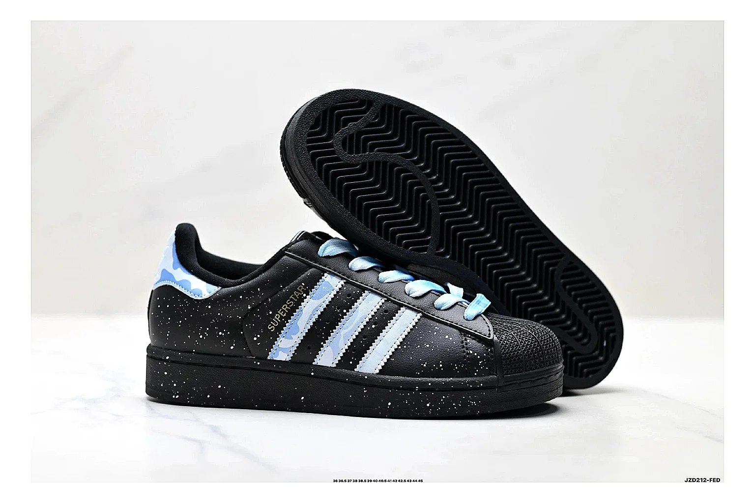 Adidas Originals Samba Black Blue Sneakers QC photo reference showing black blue terrace sneakers with leather texture, side-profile shape, upper panel lines, and outsole detail thumbnail 4