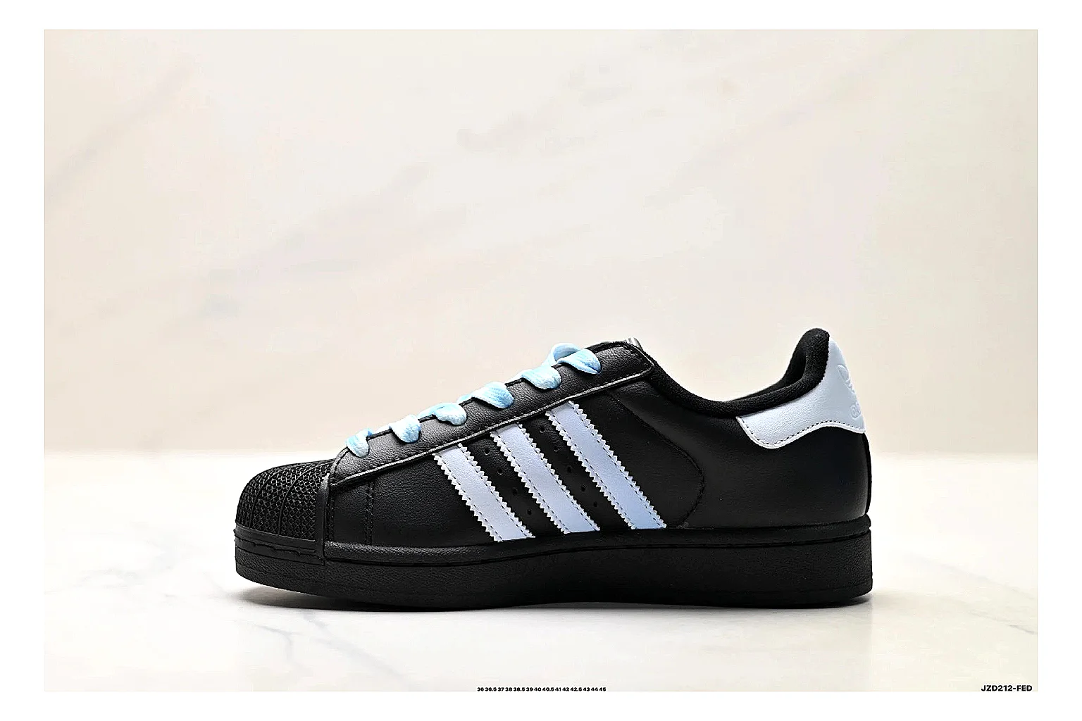 Adidas Originals Samba Black Blue Sneakers QC photo reference showing black blue terrace sneakers with leather texture, side-profile shape, upper panel lines, and outsole detail thumbnail 5