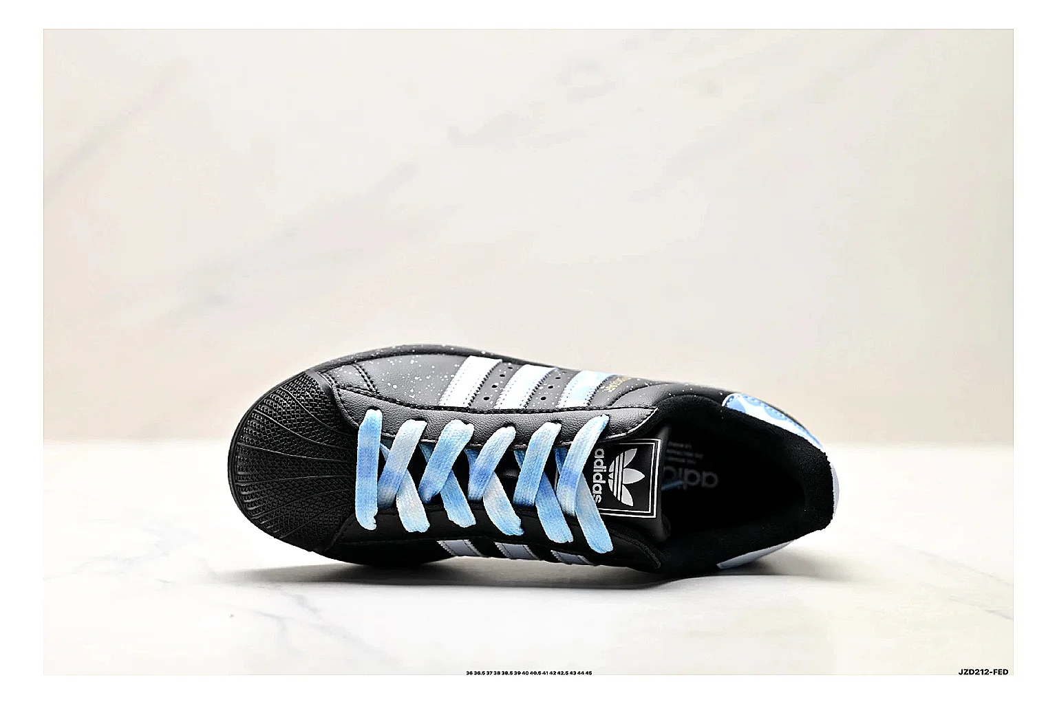 Adidas Originals Samba Black Blue Sneakers QC photo reference showing black blue terrace sneakers with leather texture, side-profile shape, upper panel lines, and outsole detail thumbnail 6
