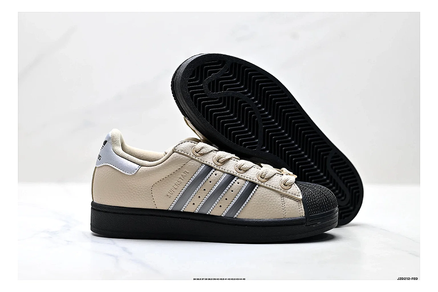 Adidas Originals Samba Cream Black Sneakers QC photo reference showing cream black terrace sneakers with leather texture, side-profile shape, upper panel lines, and outsole detail thumbnail 4