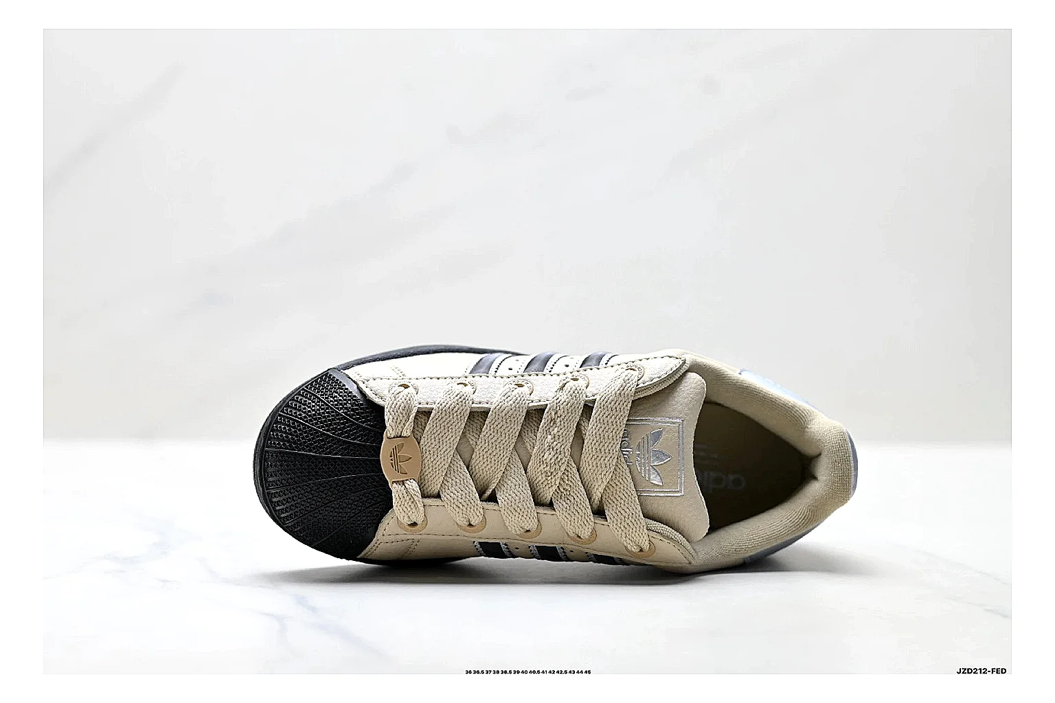 Adidas Originals Samba Cream Black Sneakers QC photo reference showing cream black terrace sneakers with leather texture, side-profile shape, upper panel lines, and outsole detail thumbnail 6