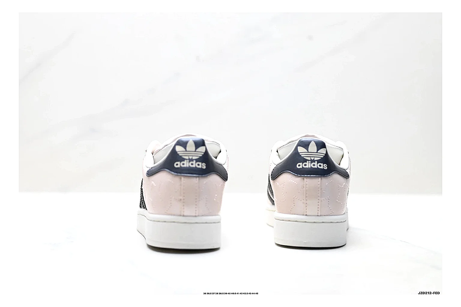Adidas Originals Samba White Pink Sneakers QC photo reference showing white pink terrace sneakers with leather texture, side-profile shape, upper panel lines, and outsole detail