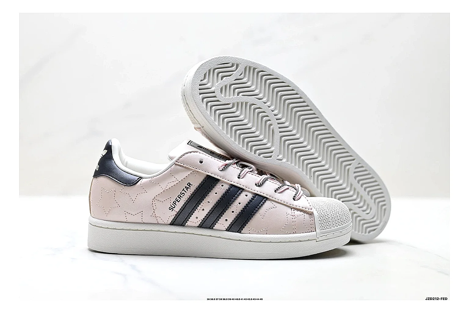 Adidas Originals Samba White Pink Sneakers QC photo reference showing white pink terrace sneakers with leather texture, side-profile shape, upper panel lines, and outsole detail thumbnail 4