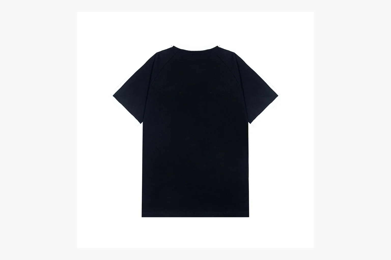 Adidas black ringer tee QC photo showing trim and trefoil thumbnail 5