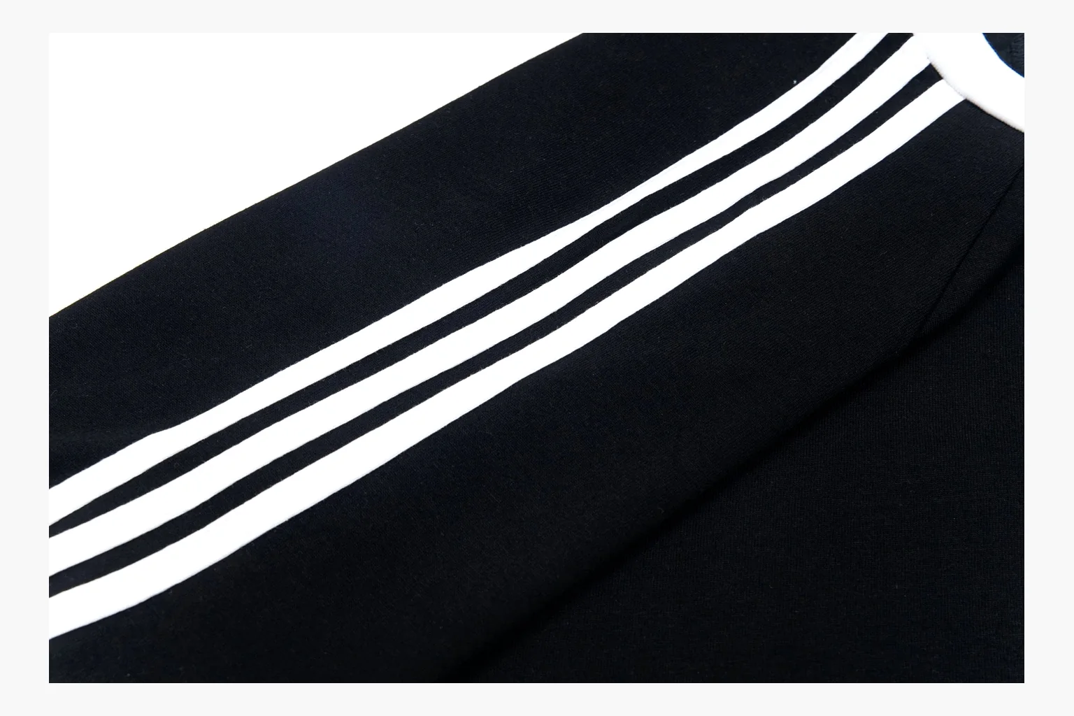 Adidas black ringer tee QC photo showing trim and trefoil thumbnail 6
