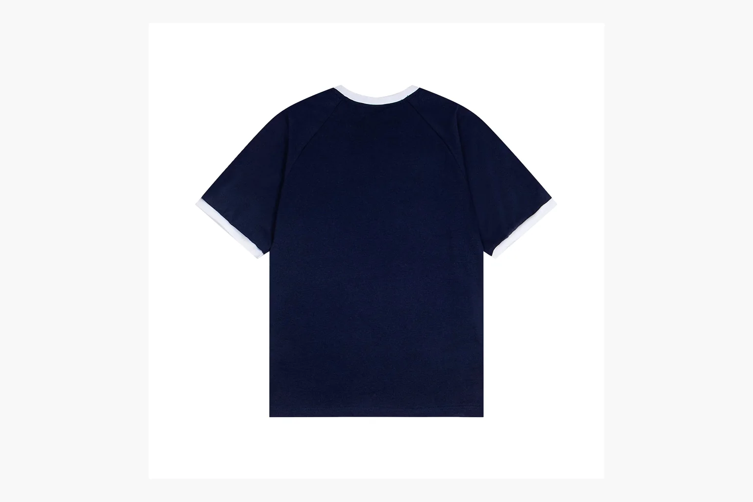 Navy Adidas ringer tee QC image showing trim and logo thumbnail 5