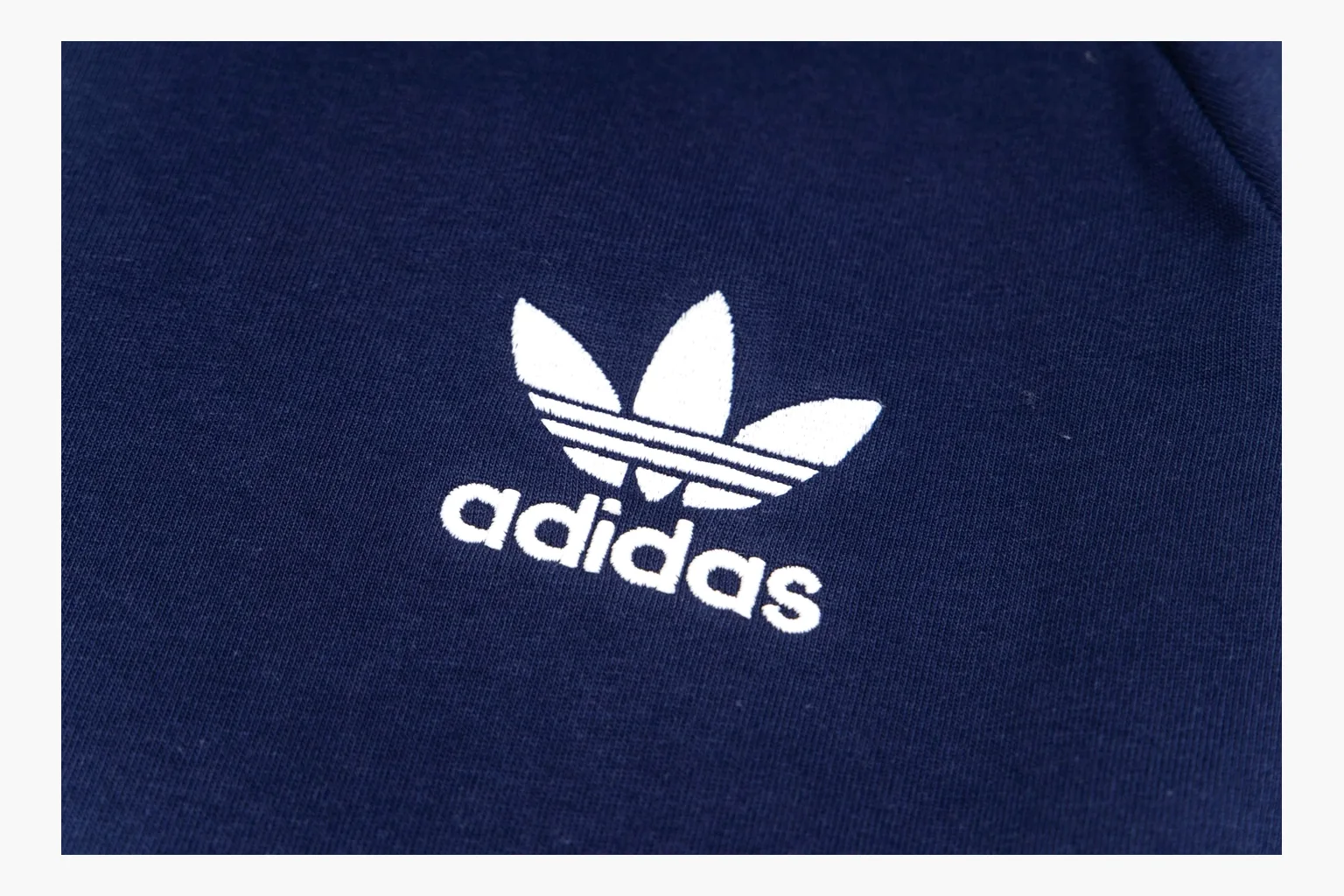 Navy Adidas ringer tee QC image showing trim and logo thumbnail 6