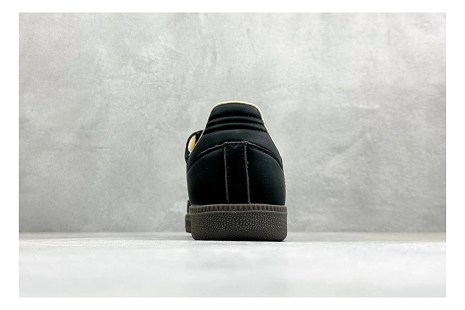 Adidas Samba Jane Black QC reference photo showing black Mary Jane upper, Samba-style stripes, strap closure, gum outsole, and low terrace shape