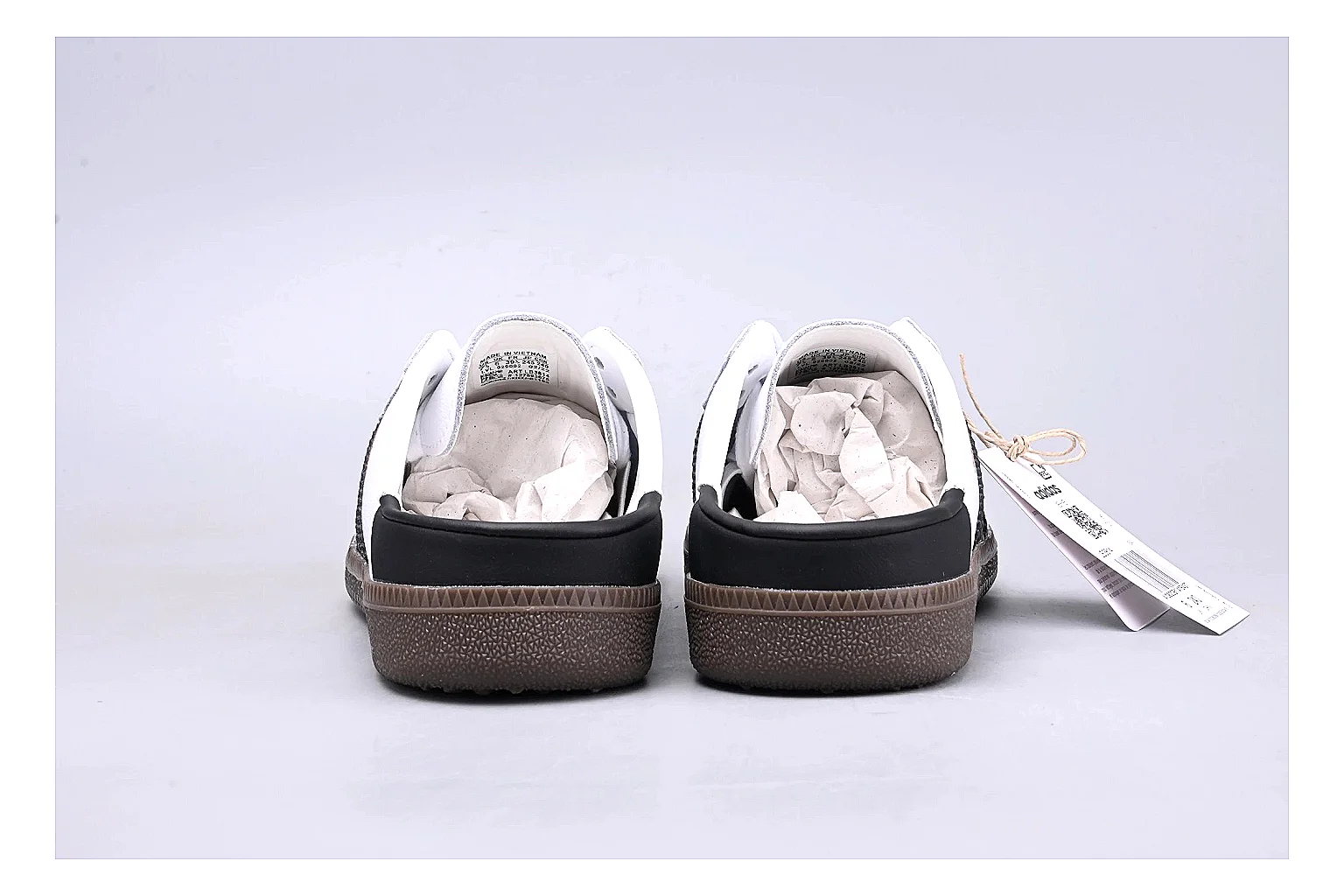 Adidas Samba OG White Black QC photo showing white black samba og terrace sneaker with mixed upper and terrace shape thumbnail 2