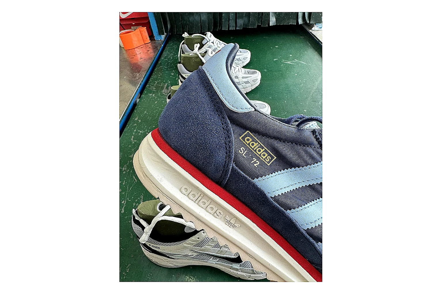 Adidas SL 72 RS Blue Red QC photo showing red blue sl 72 rs retro runner with mixed upper and runner shape thumbnail 4
