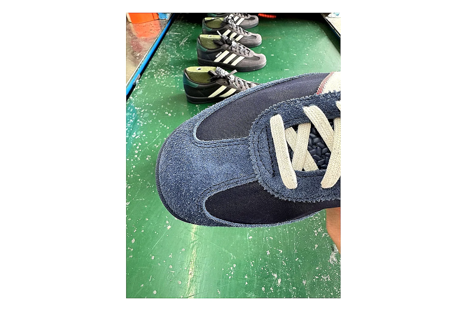 Adidas SL 72 RS Blue White QC photo showing white red blue sl 72 rs retro runner with mixed upper and runner shape