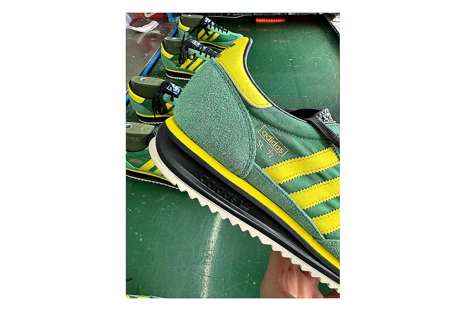 Adidas SL 72 RS Green Yellow QC photo showing green yellow sl 72 rs retro runner with mixed upper and runner shape thumbnail 4