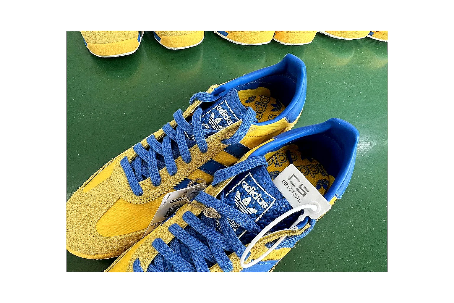 Adidas SL 72 RS Yellow Blue QC photo showing yellow blue sl 72 rs retro runner with mixed upper and runner shape thumbnail 3