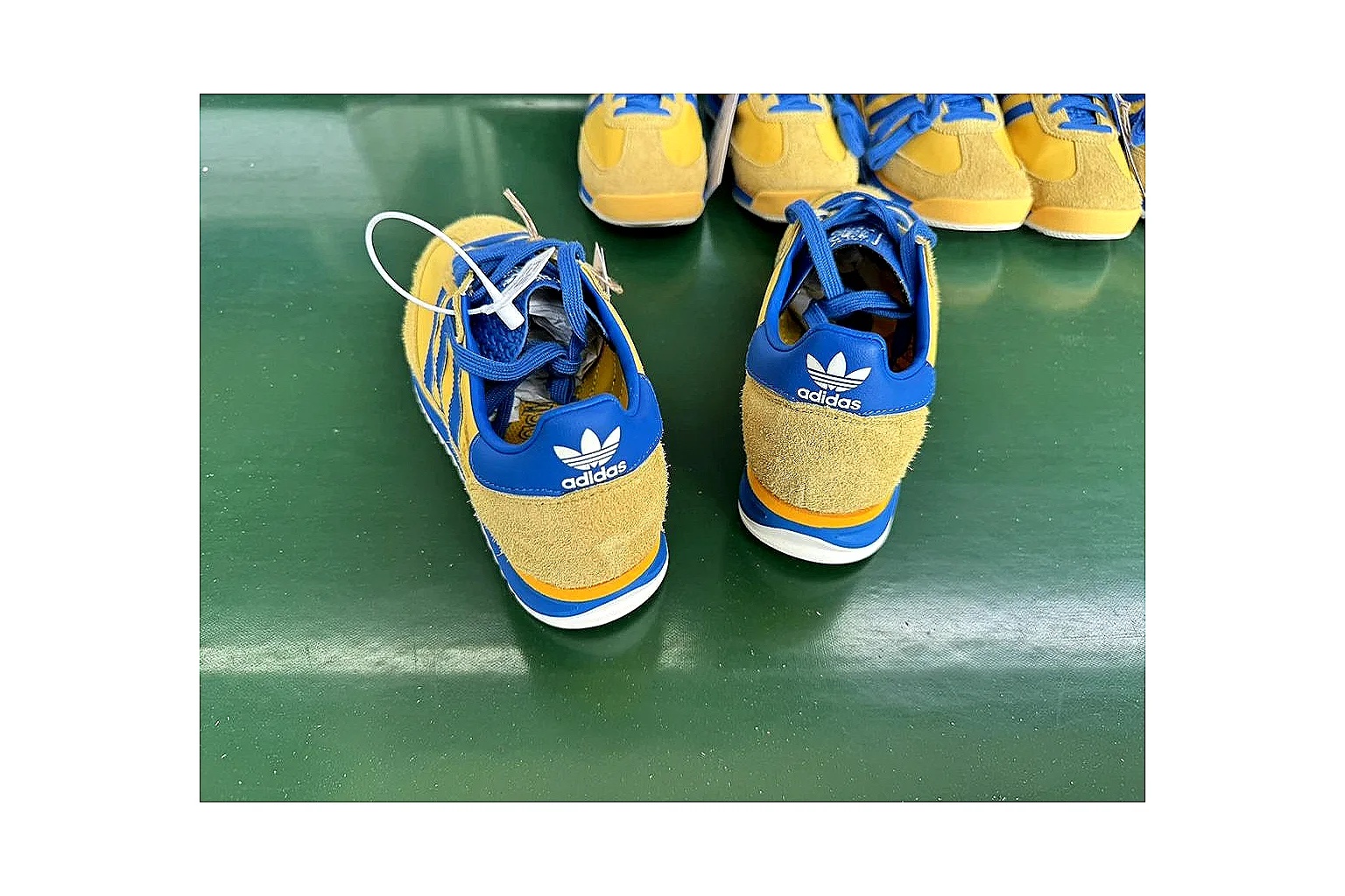 Adidas SL 72 RS Yellow Blue QC photo showing yellow blue sl 72 rs retro runner with mixed upper and runner shape thumbnail 6