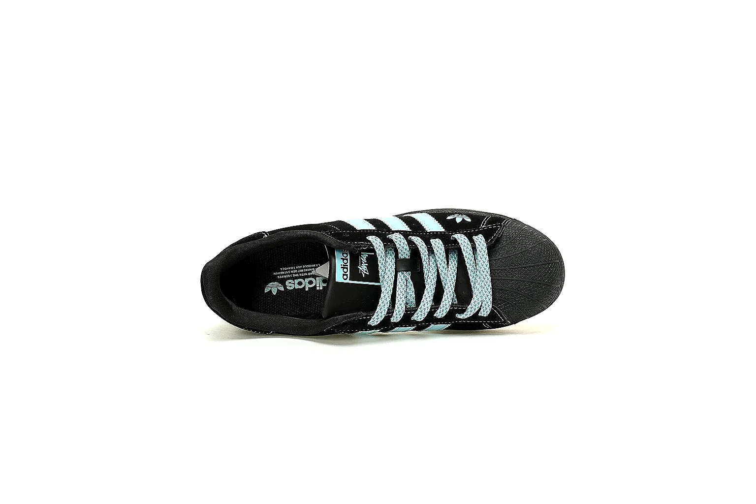 Adidas black aqua low-top top and outsole QC inspection angles thumbnail 6