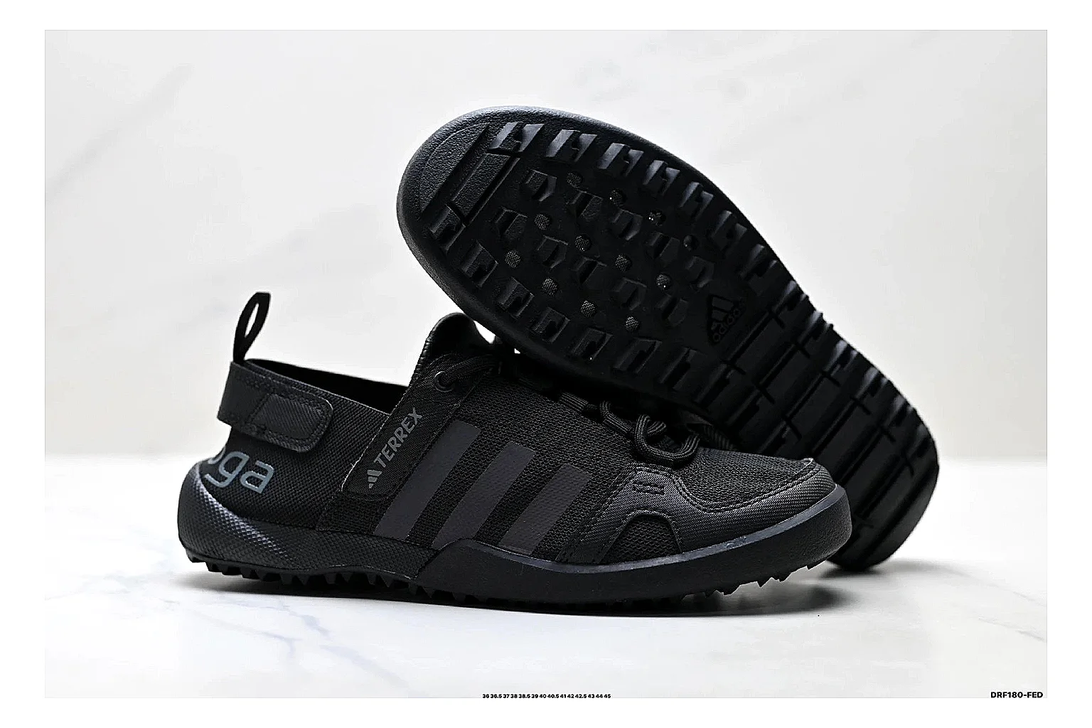 Adidas Terrex Daroga Black Sneakers QC photo reference showing black outdoor trail sneakers with mesh texture, side-profile shape, upper panel lines, and outsole detail thumbnail 4