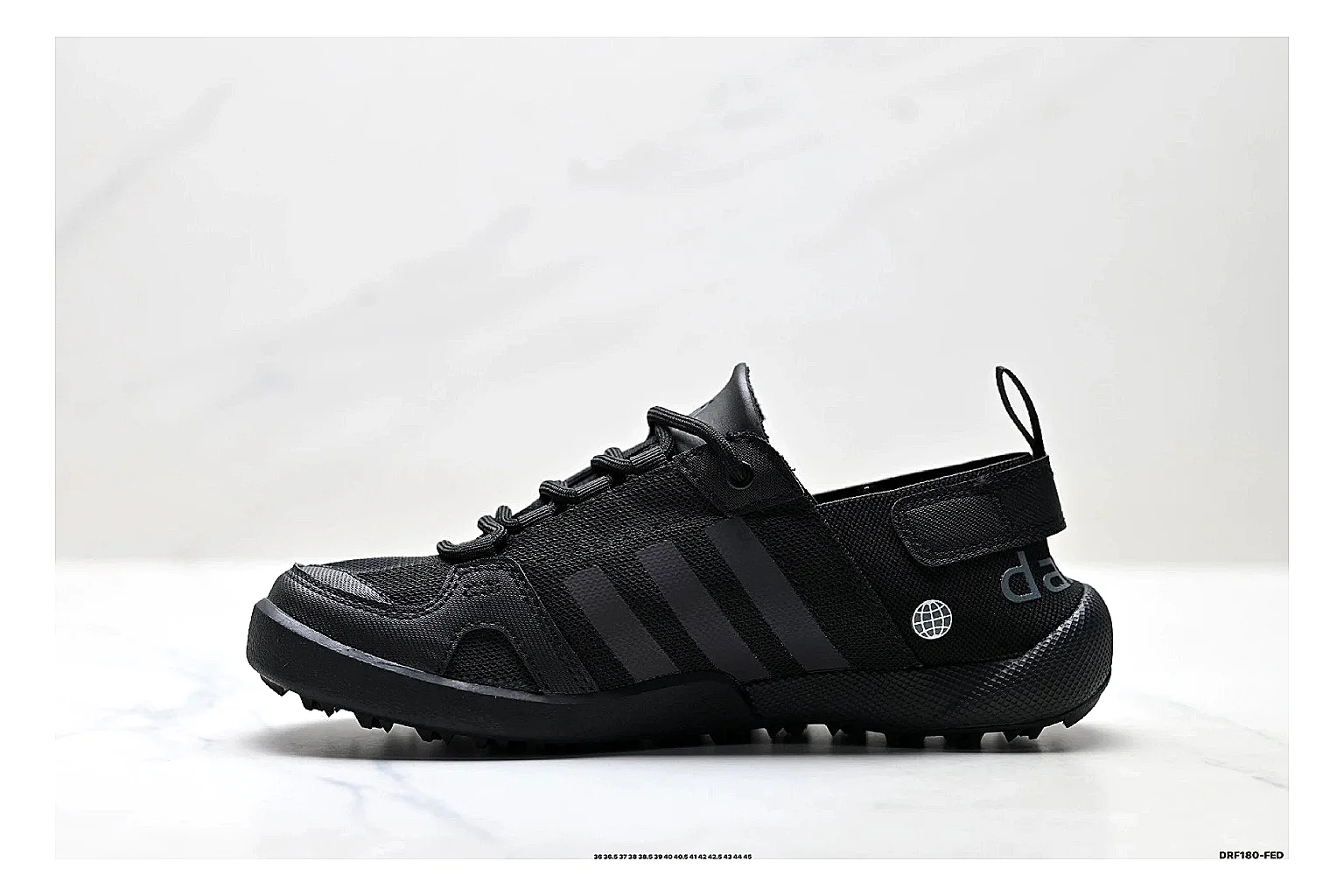 Adidas Terrex Daroga Black Sneakers QC photo reference showing black outdoor trail sneakers with mesh texture, side-profile shape, upper panel lines, and outsole detail thumbnail 5