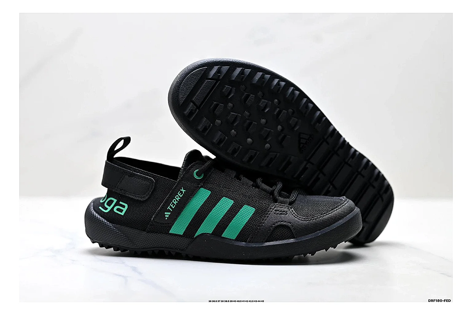 Adidas Terrex Daroga Black Green Sneakers QC photo reference showing black green outdoor trail sneakers with mesh texture, side-profile shape, upper panel lines, and outsole detail thumbnail 4