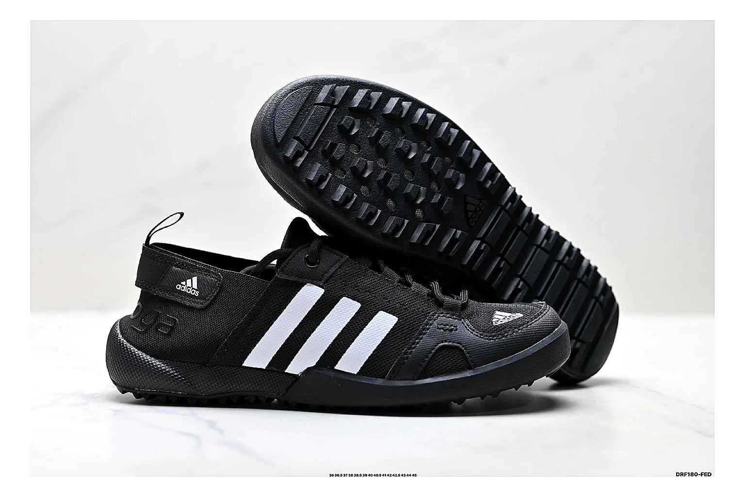 Adidas Terrex Daroga Black White Sneakers QC photo reference showing black white outdoor trail sneakers with mesh texture, side-profile shape, upper panel lines, and outsole detail thumbnail 4