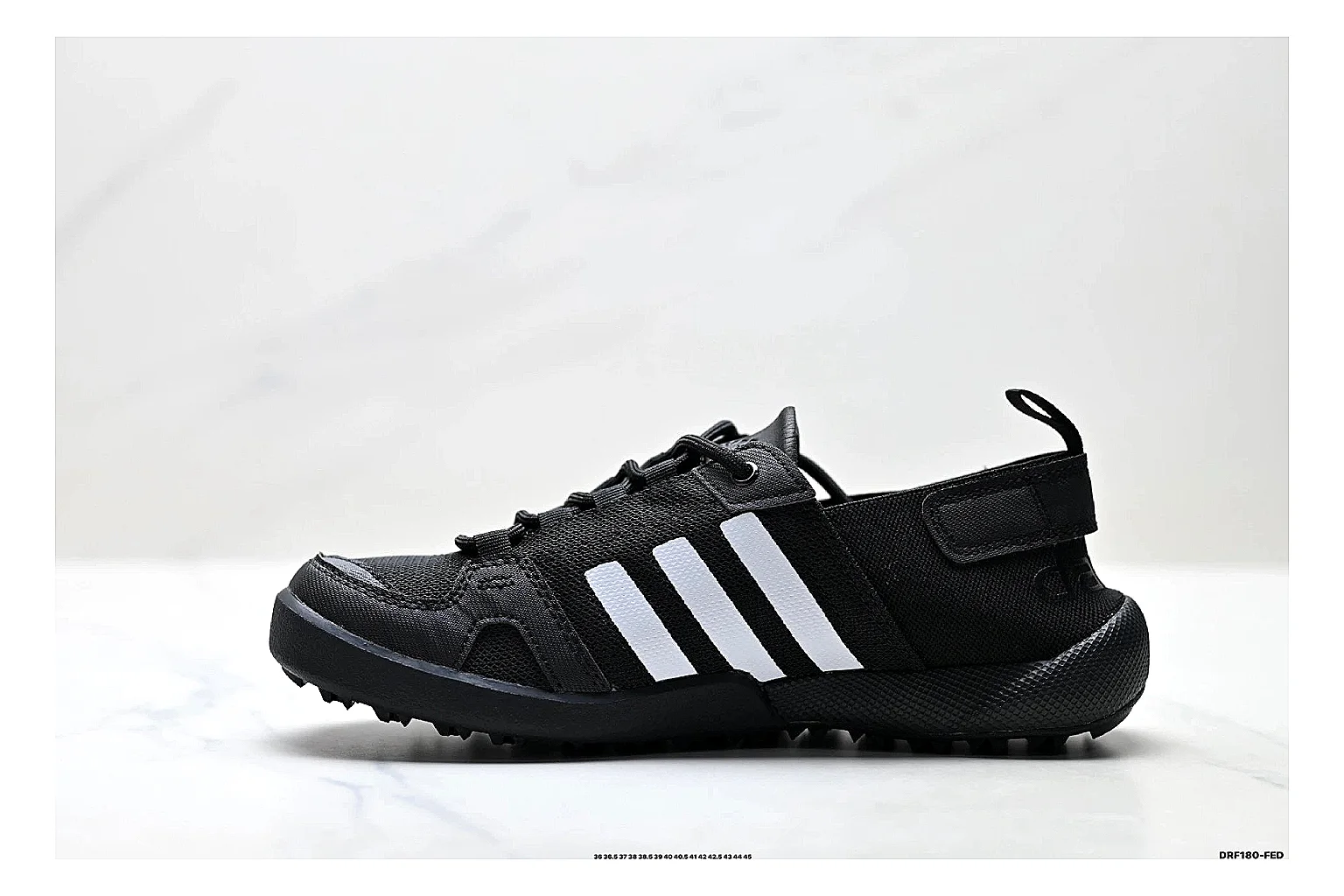 Adidas Terrex Daroga Black White Sneakers QC photo reference showing black white outdoor trail sneakers with mesh texture, side-profile shape, upper panel lines, and outsole detail thumbnail 5