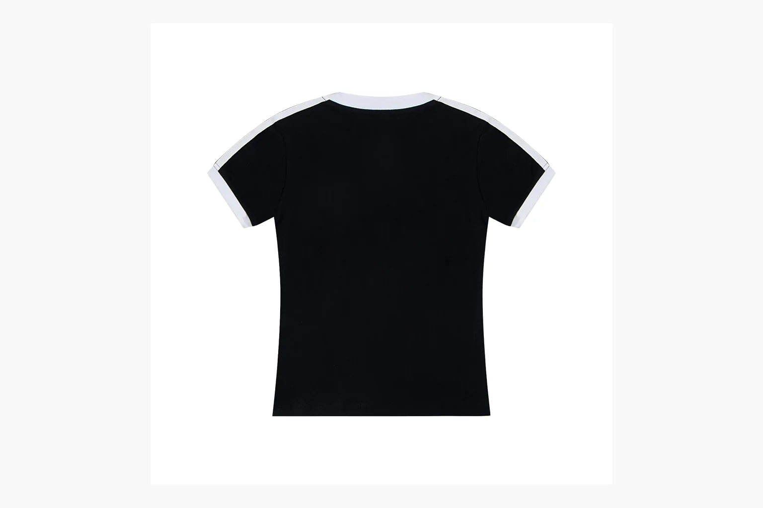 Adidas black V-neck ringer tee QC photo with neckline trim thumbnail 5