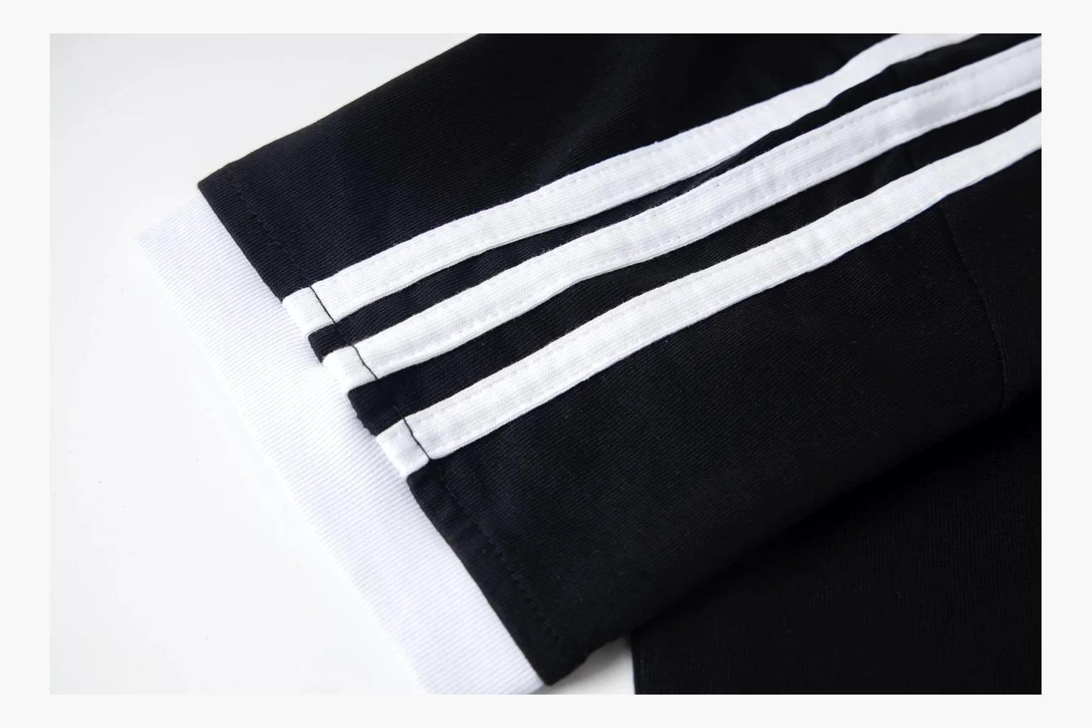 Adidas black V-neck ringer tee QC photo with neckline trim thumbnail 6