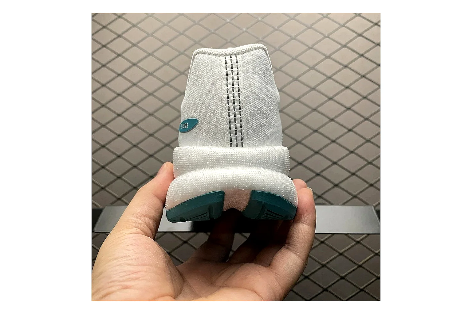 Adidas Velosamba White Turquoise QC photo showing white turquoise velosamba terrace sneaker with mixed upper and terrace shape thumbnail 6