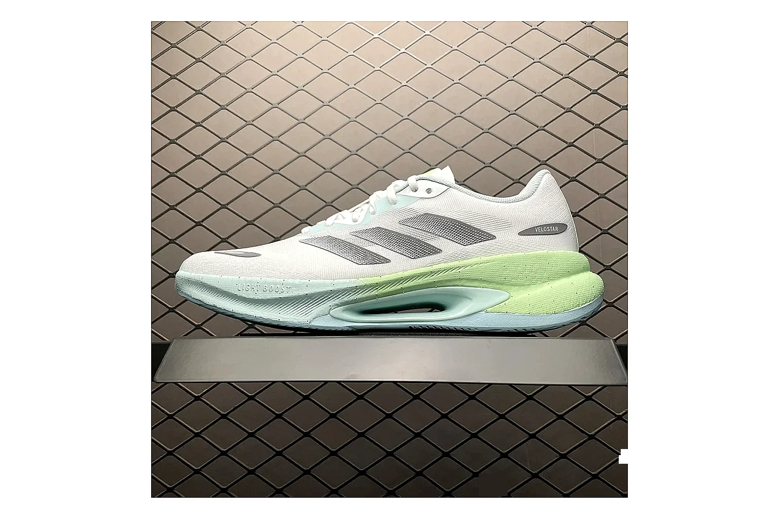 Adidas Velosamba White Grey Sneaker QC photo showing white grey velosamba terrace sneaker with mixed upper and terrace shape