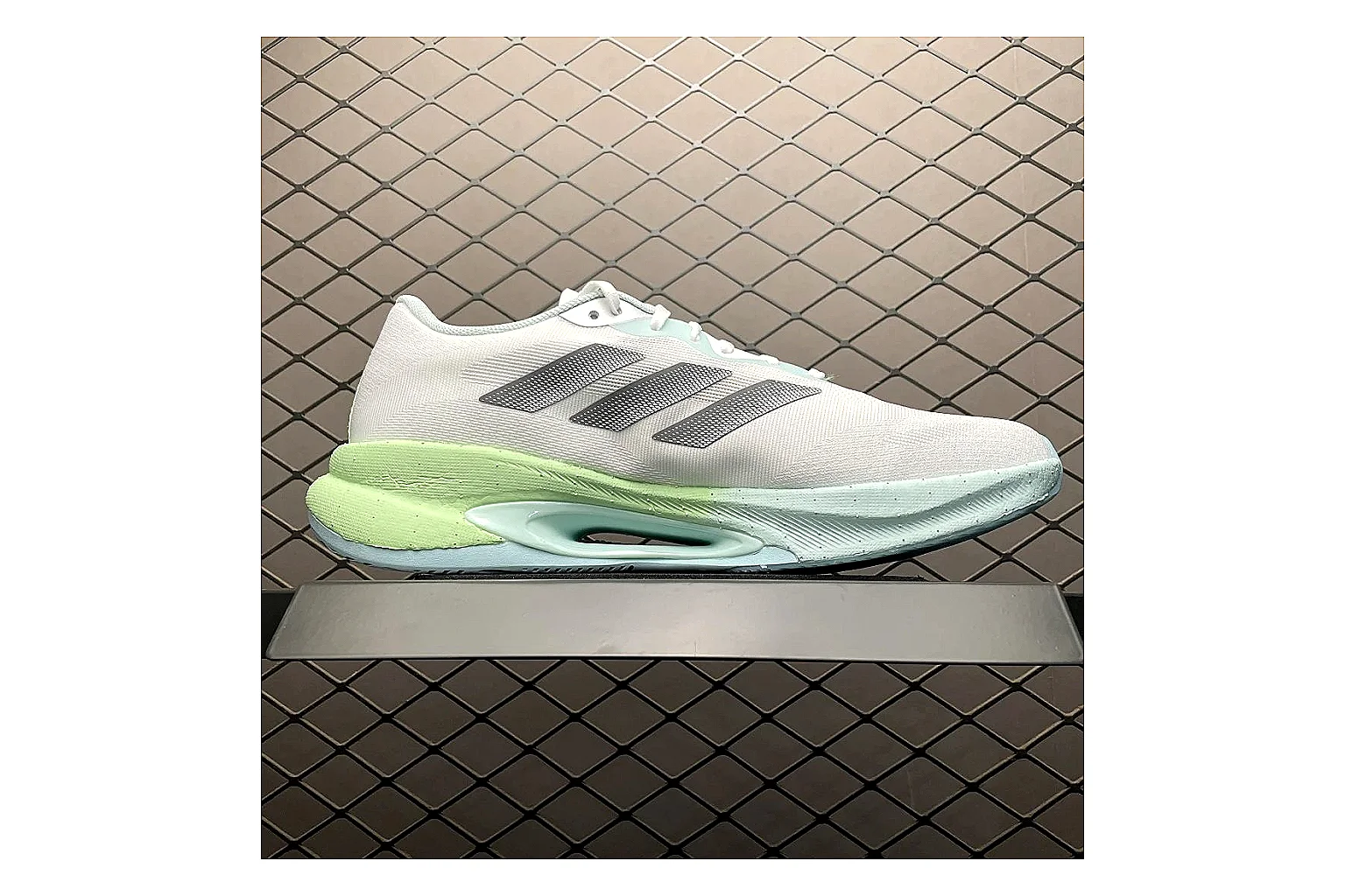 Adidas Velosamba White Grey Sneaker QC photo showing white grey velosamba terrace sneaker with mixed upper and terrace shape thumbnail 6