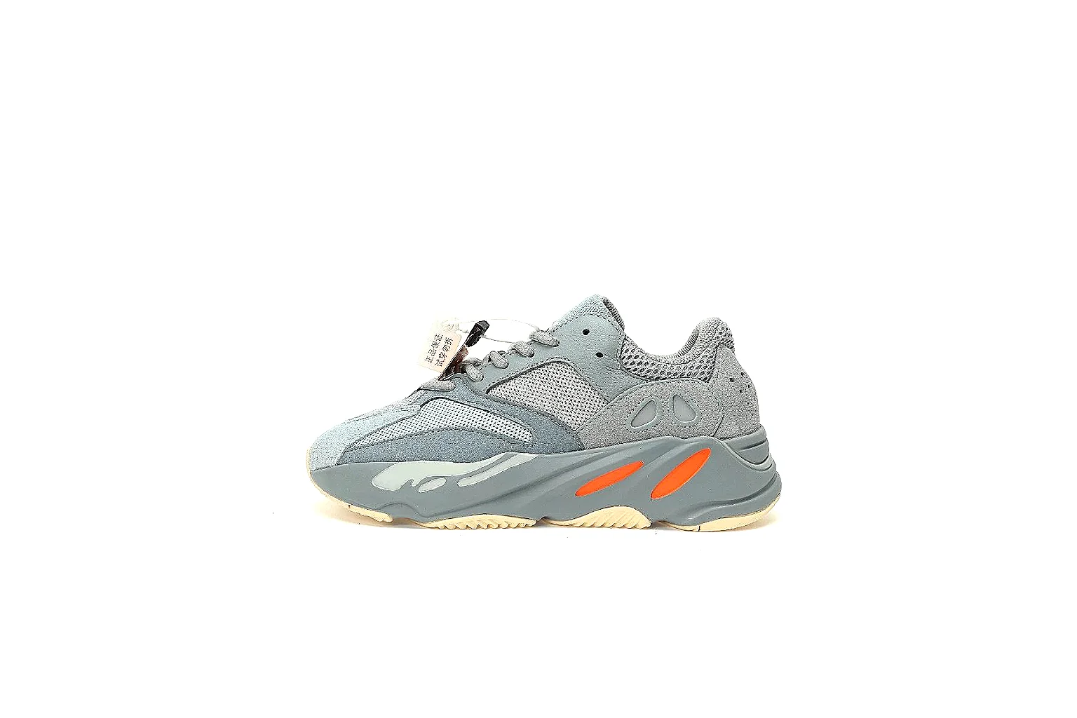 adidas Yeezy 700 Inertia six-angle QC gallery showing panels, toe boxes and outsole thumbnail 5