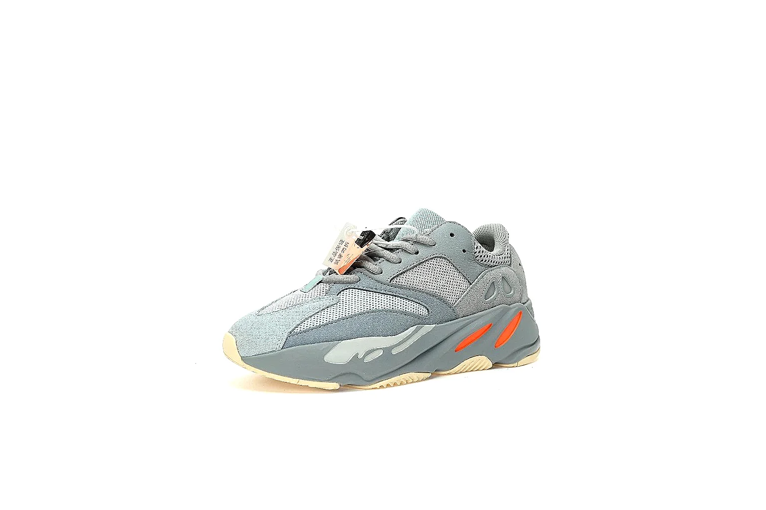 adidas Yeezy 700 Inertia six-angle QC gallery showing panels, toe boxes and outsole thumbnail 6