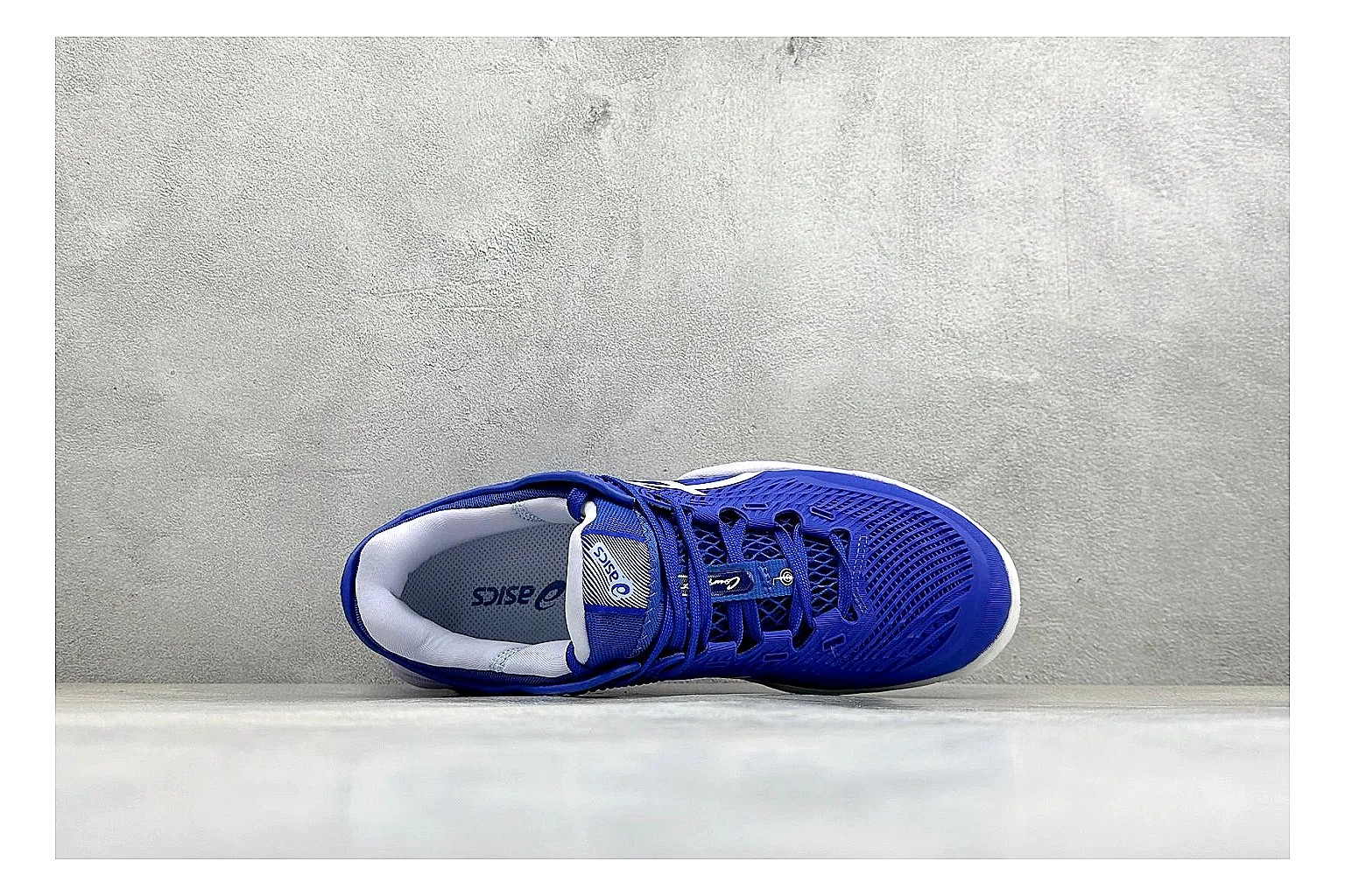 Asics Court FF Royal Blue QC reference photo showing royal blue court upper, Asics side stripes, supportive sole wall, and stable tennis profile thumbnail 6