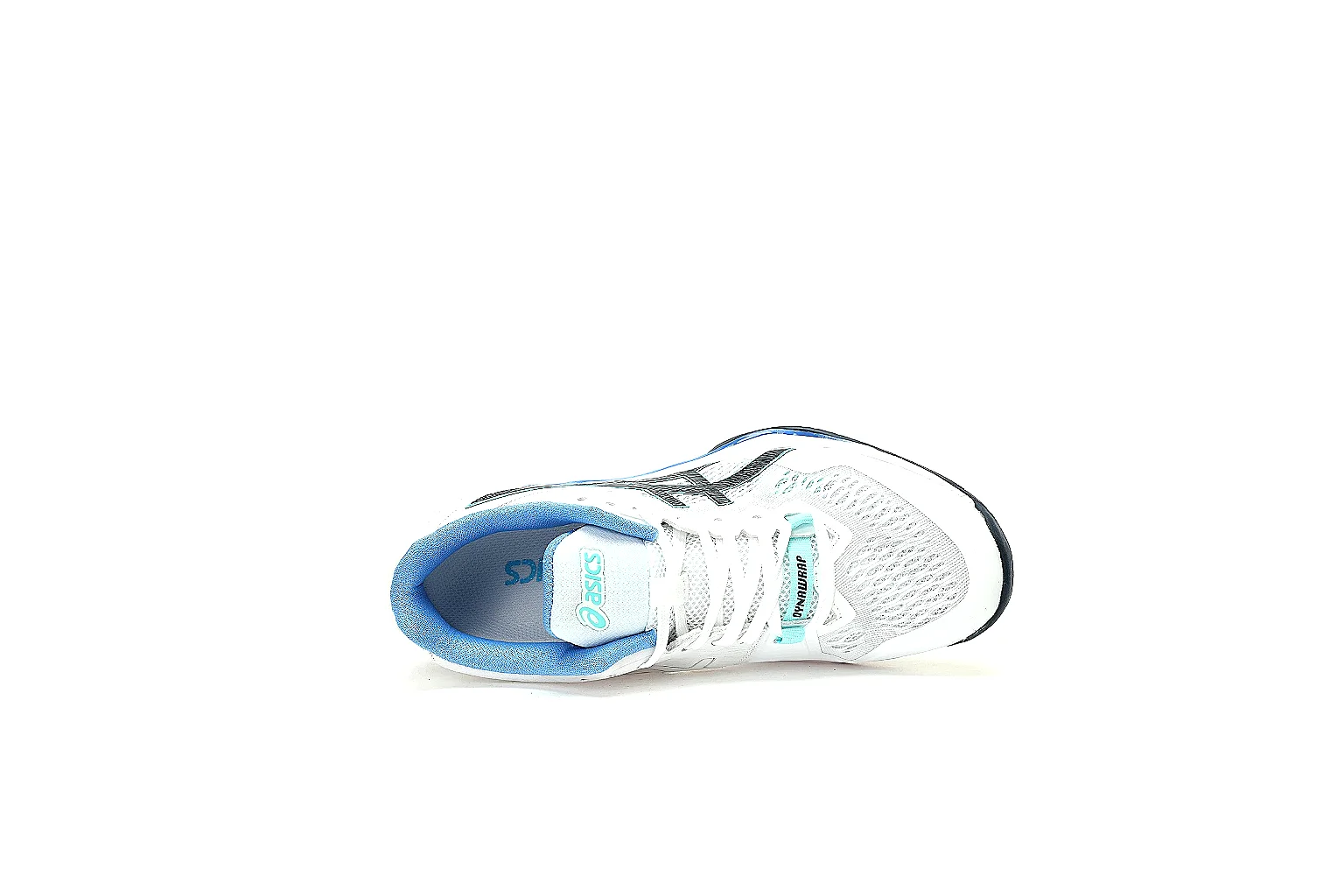 ASICS court shoe six-angle QC gallery showing sides top front and outsole