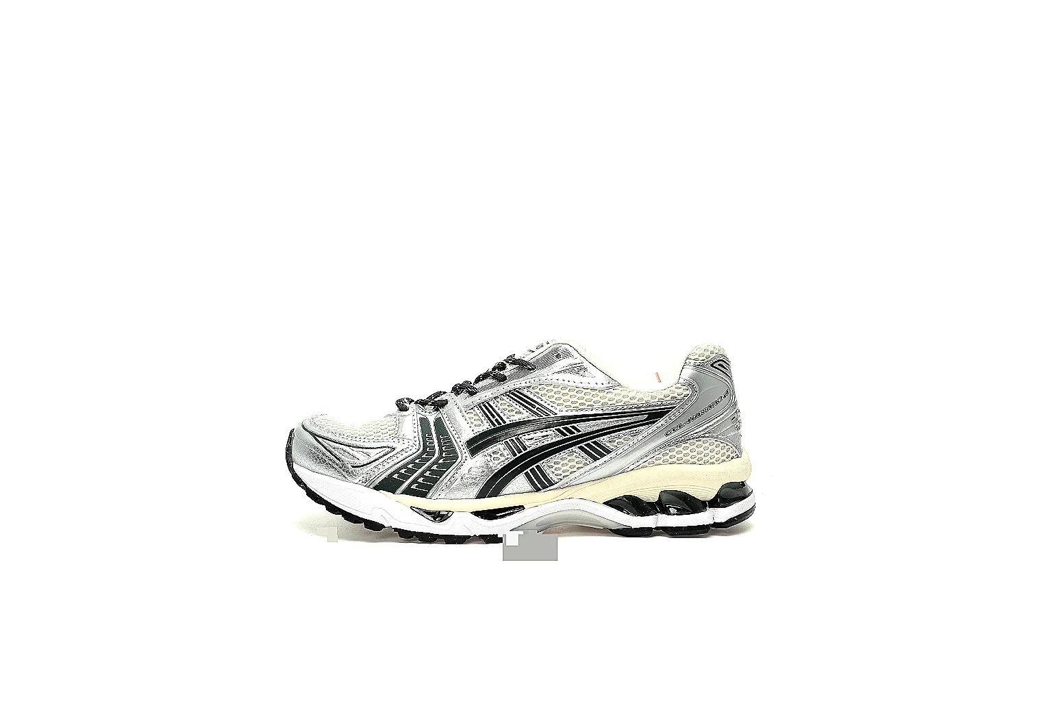 ASICS GEL-KAYANO 14 six-angle QC gallery in silver white and black thumbnail 2