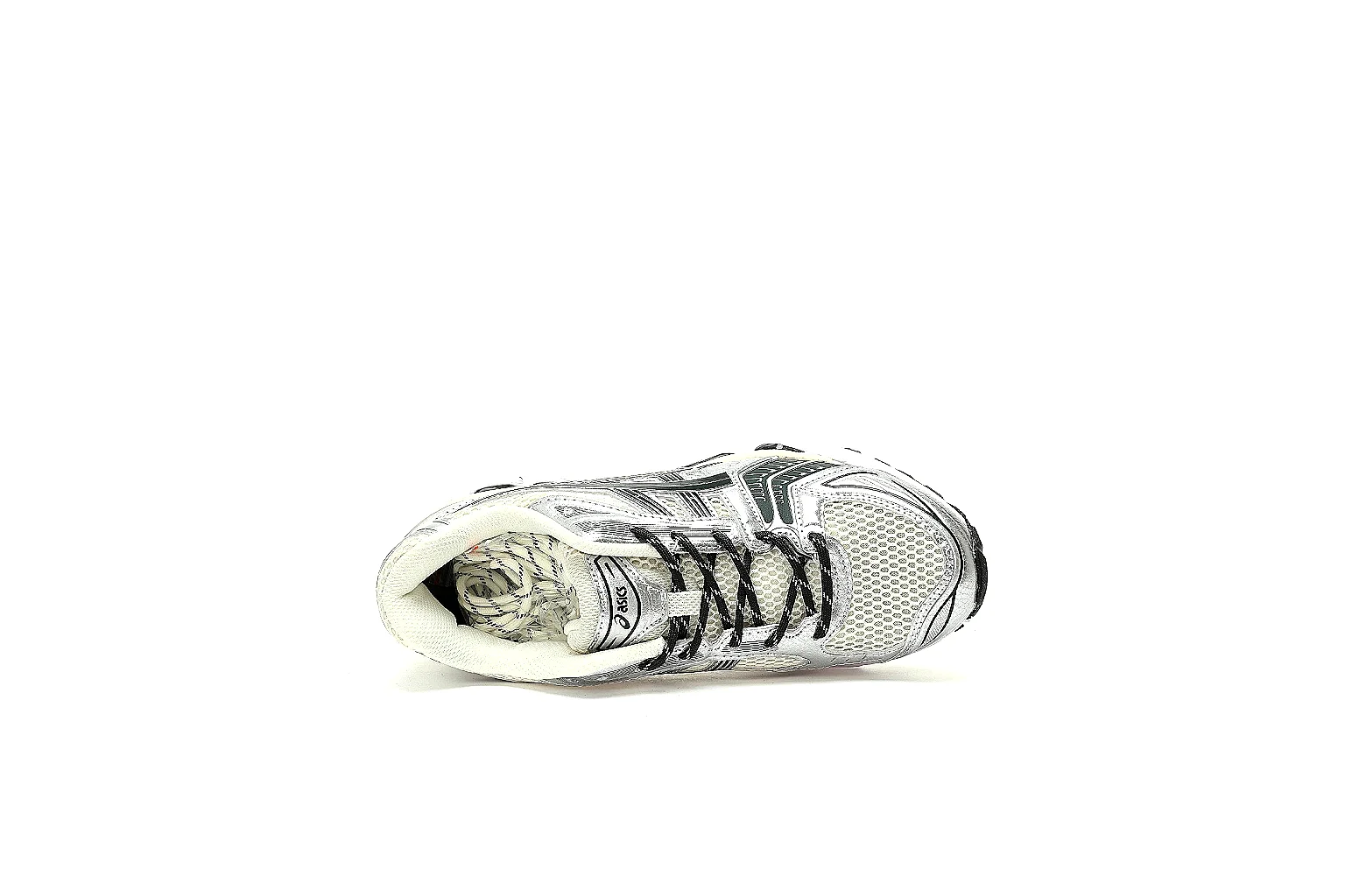 ASICS GEL-KAYANO 14 six-angle QC gallery in silver white and black