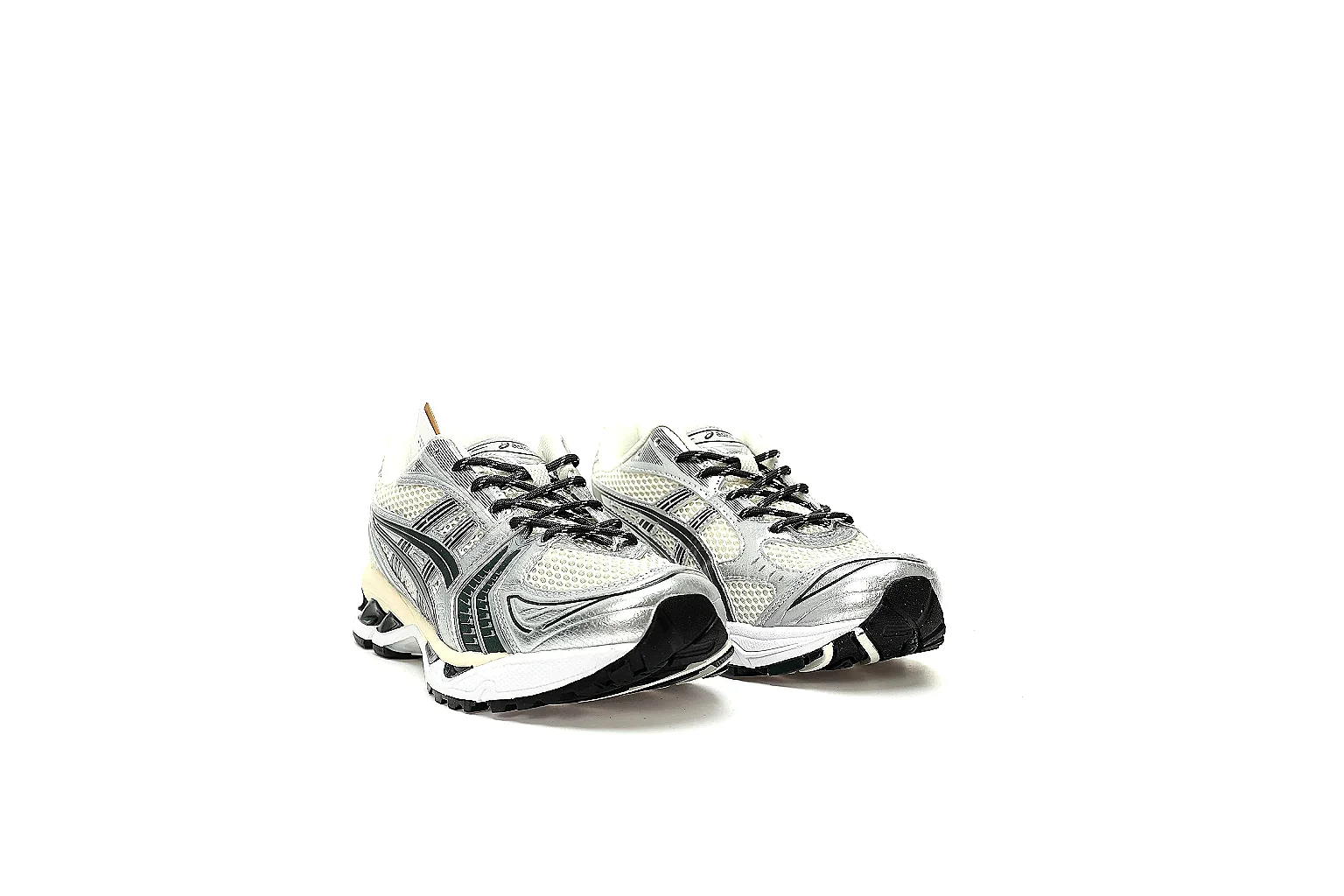 ASICS GEL-KAYANO 14 six-angle QC gallery in silver white and black thumbnail 4