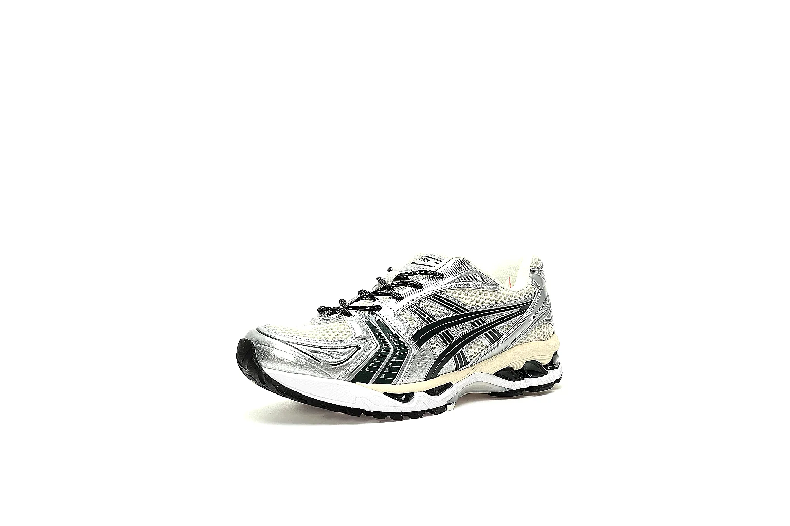 ASICS GEL-KAYANO 14 six-angle QC gallery in silver white and black thumbnail 5