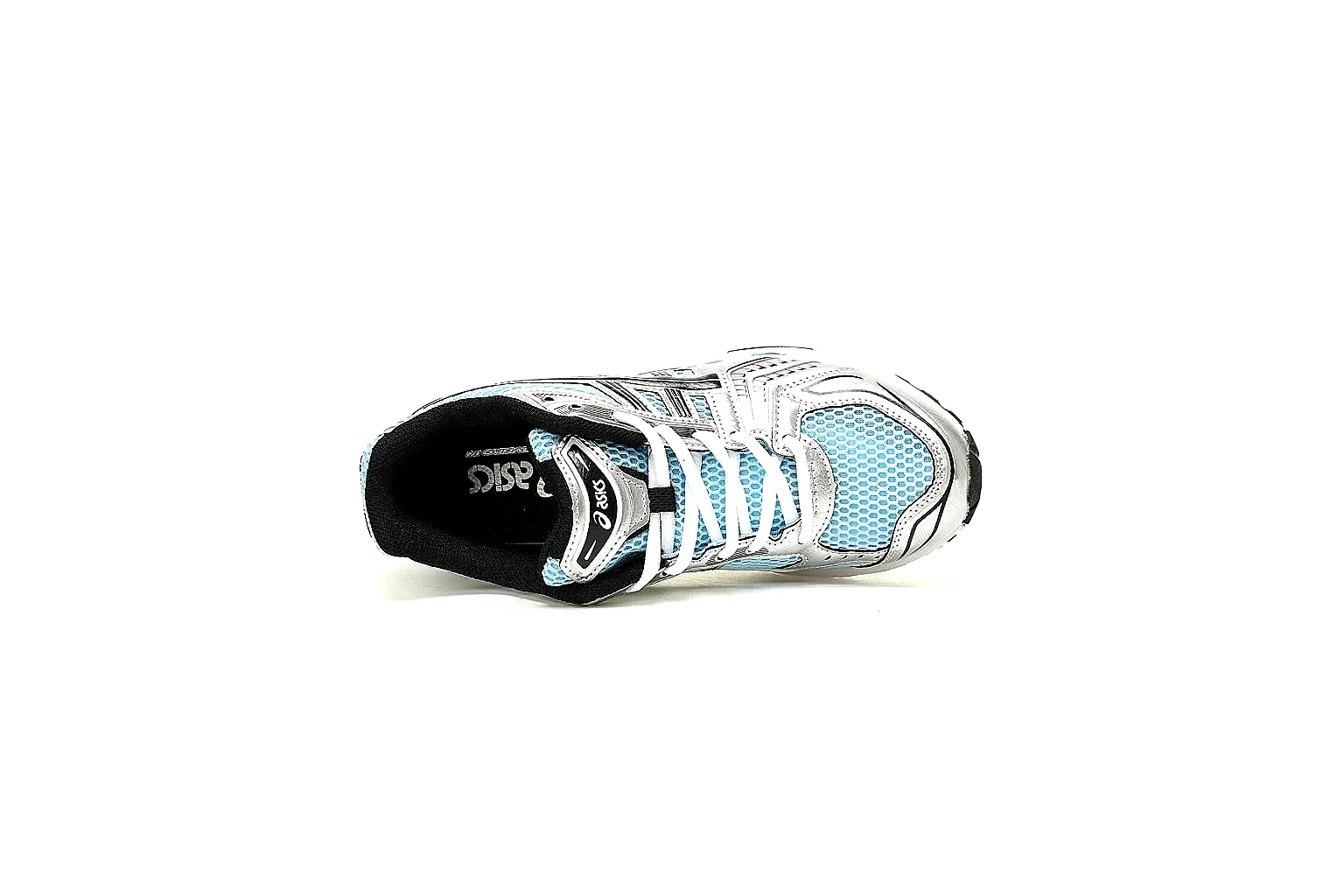 ASICS Gel-Kayano blue silver runner six-angle QC gallery