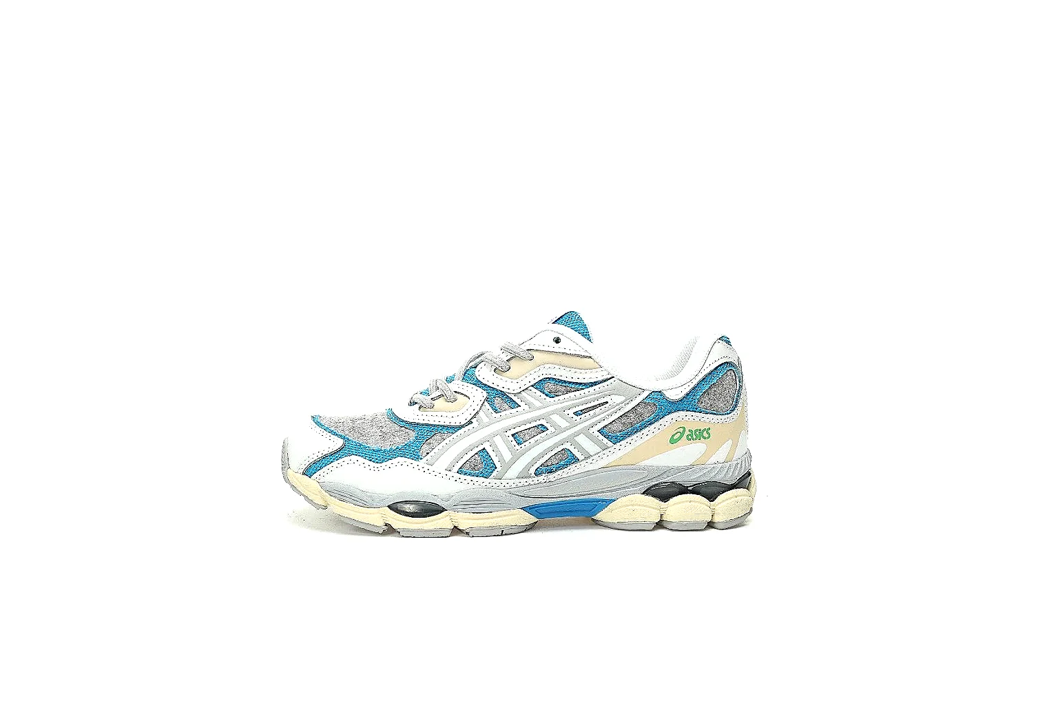 ASICS GEL-NIMBUS 10.1 lateral QC view with stripe overlays mesh and cream sole thumbnail 2