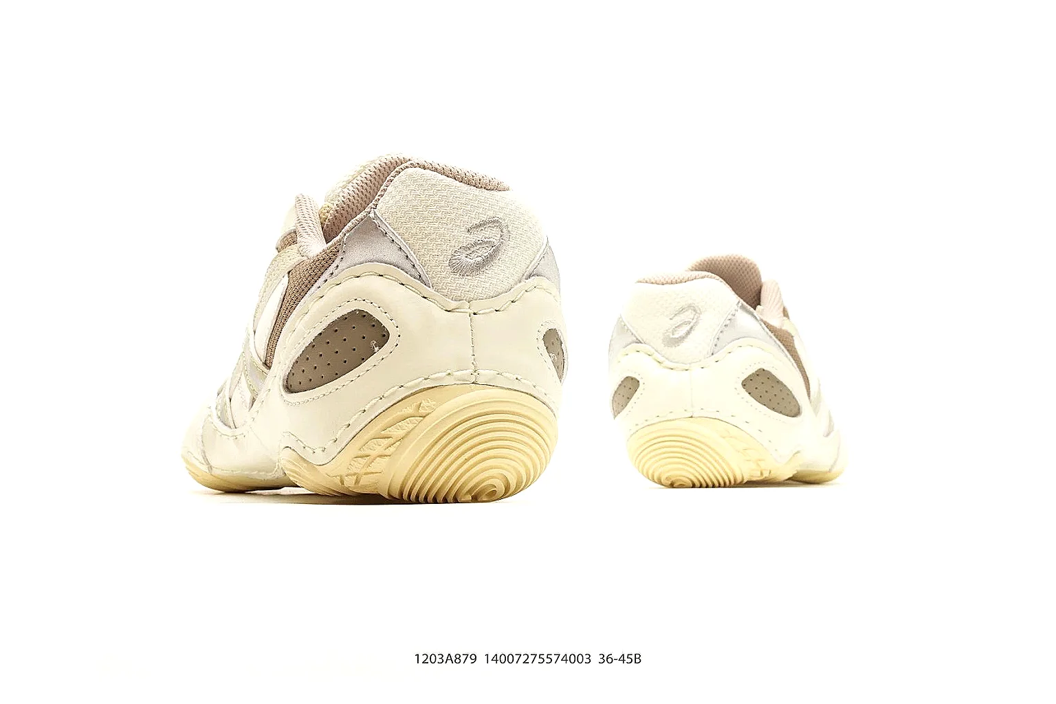 Asics Gel Runner Cream Brown QC reference photo showing cream brown mesh-leather upper, Asics side panels, retro runner shape, and cushioned sole