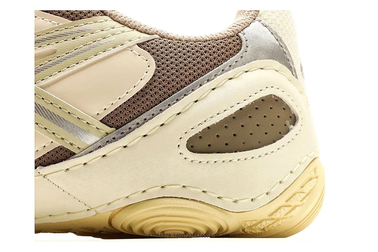 Asics Gel Runner Cream Brown QC reference photo showing cream brown mesh-leather upper, Asics side panels, retro runner shape, and cushioned sole thumbnail 4