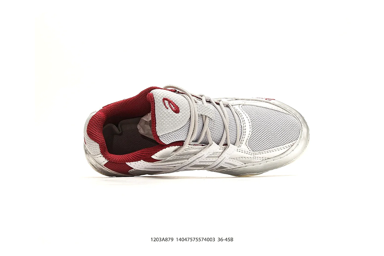 Asics Gel Runner White Red QC reference photo showing white mesh-leather runner upper, red Asics accents, retro gel-runner shape, and cushioned sole thumbnail 6