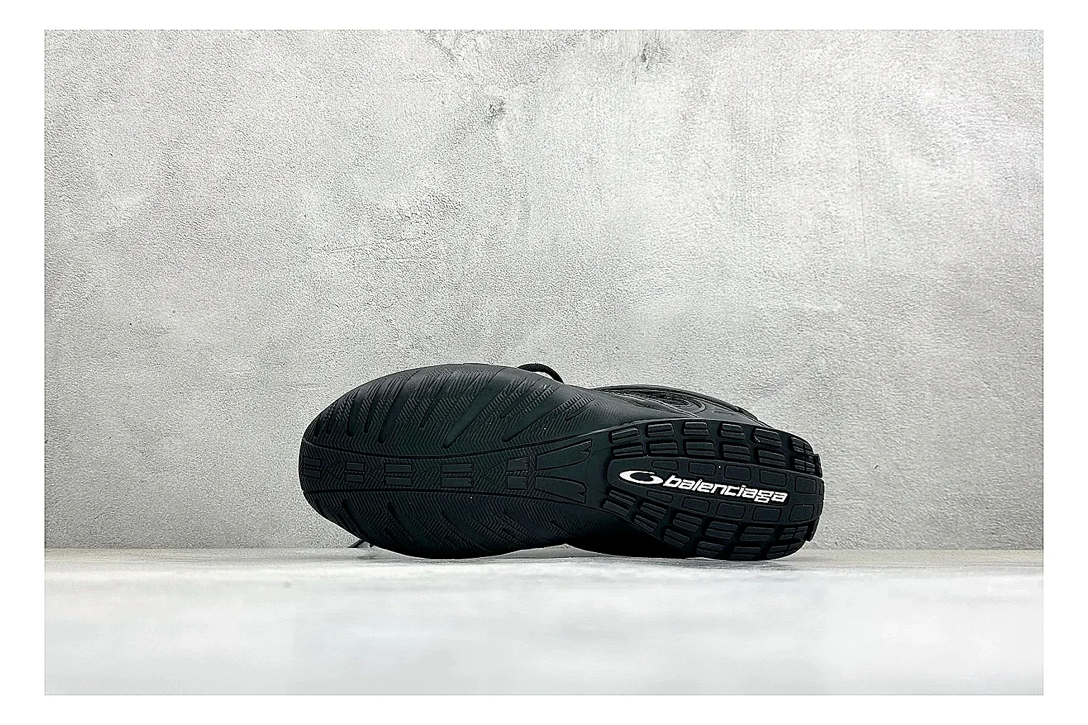 Balenciaga Track Black Low-Top QC reference photo showing black layered technical upper, complex paneling, chunky runner sole, and tactical low-top shape thumbnail 3