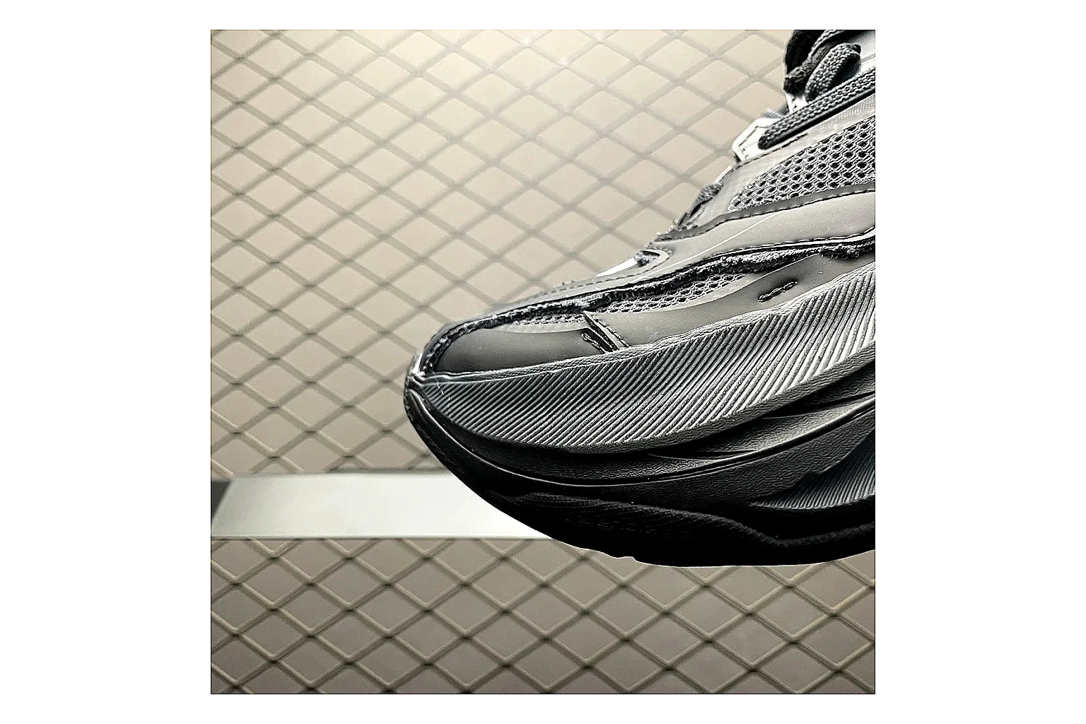 Balenciaga Track Grey Black Runner QC photo showing black grey track chunky runner with mixed upper and chunky shape thumbnail 4